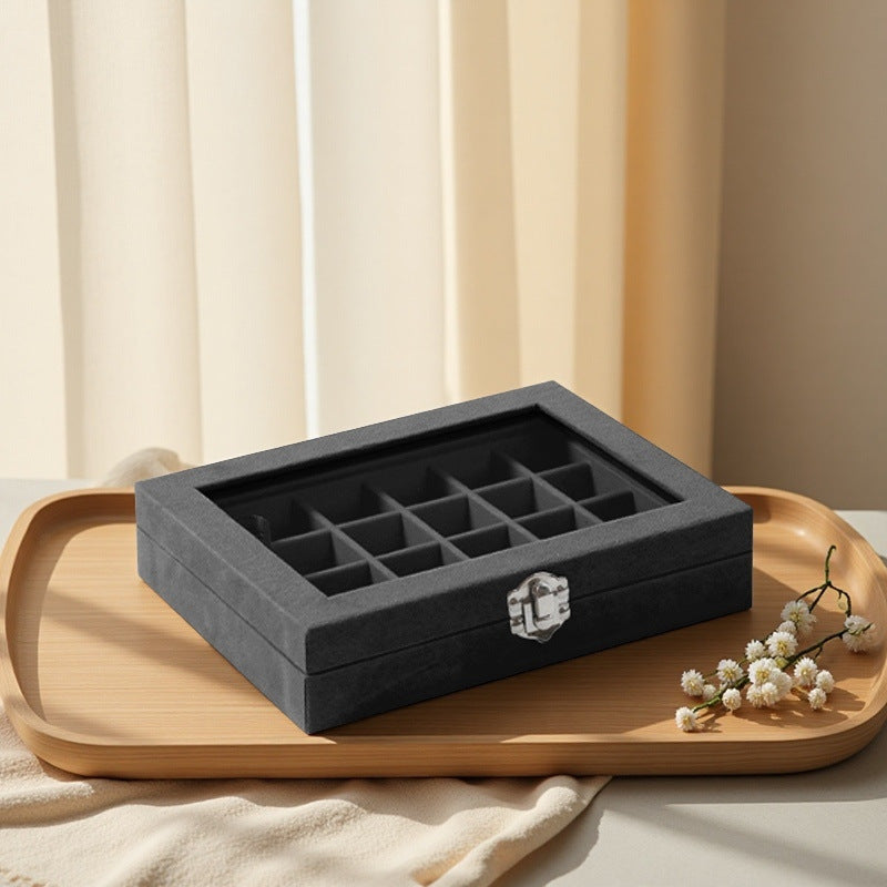Large-Capacity Velvet Jewelry Box for Rings, Necklaces, Earrings, and Ear Studs; Storage and Organization Box; Dust-Proof Box for Jewelry Storage