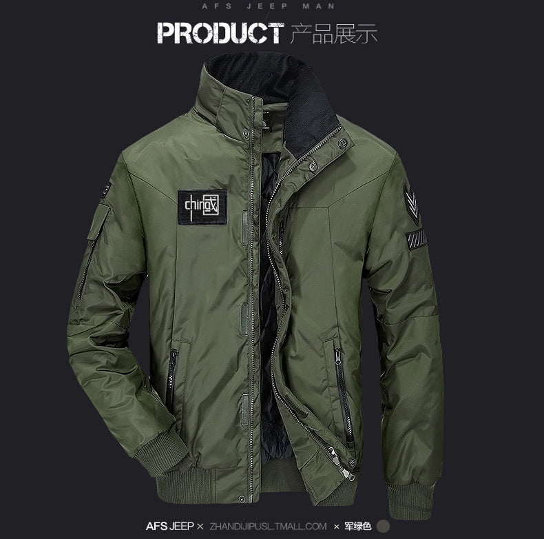60601 winter pilot cotton-padded coat windproof waterproof loose jacket men's plus size jacket coat