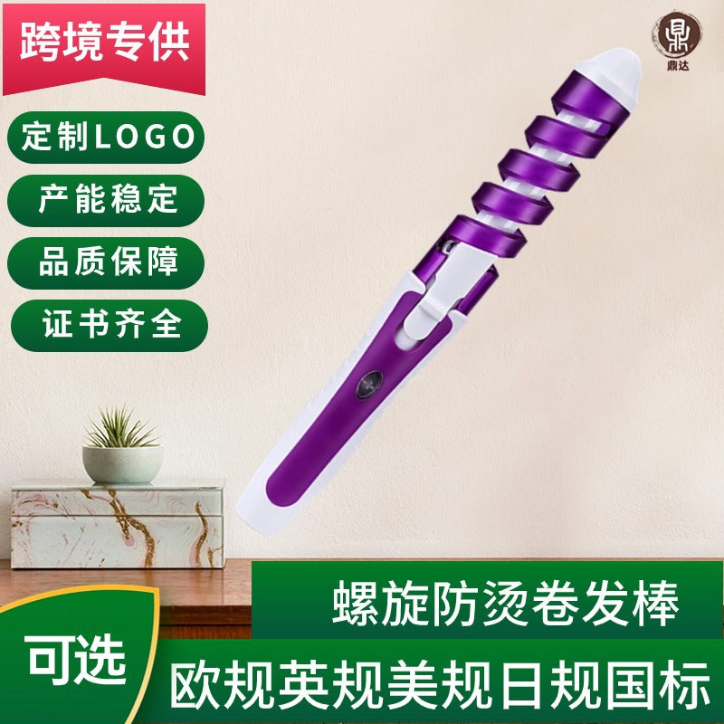 Cross-border explosions spiral anti-hot hair curling iron curling iron electric curling iron electric heating rod large curling pear flower hairdressing iron curling iron