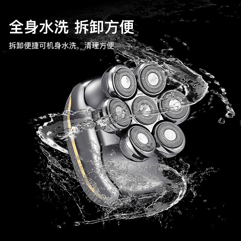 New electric barber smart men's shaving head seven-head knife multi-function razor bald razor wholesale