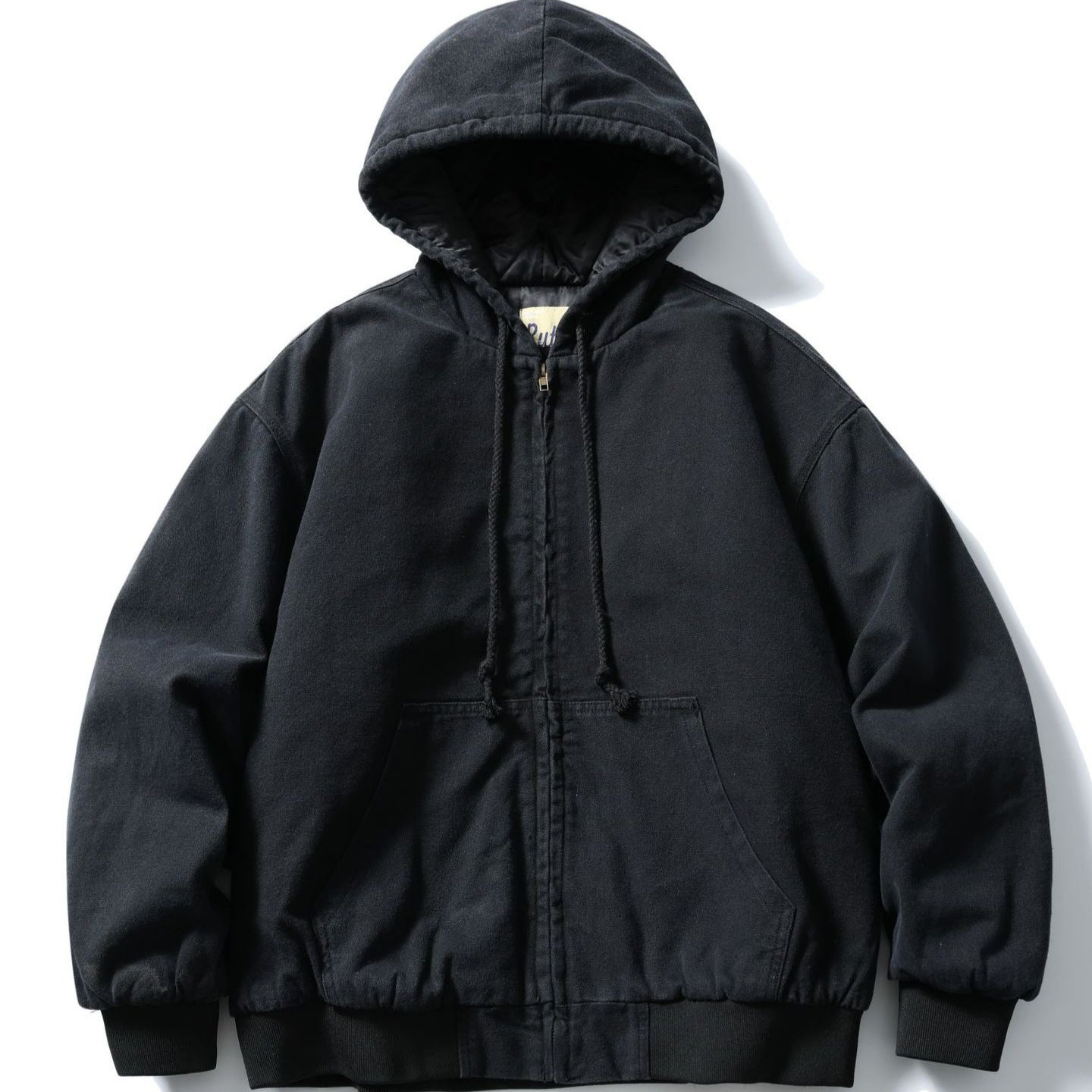 Mr. Song's Cross-Border Japanese-Style Trendy Heavily Washed Drawstring Hooded Inner Checkered Casual Warm Cotton Jacket for Men and Women