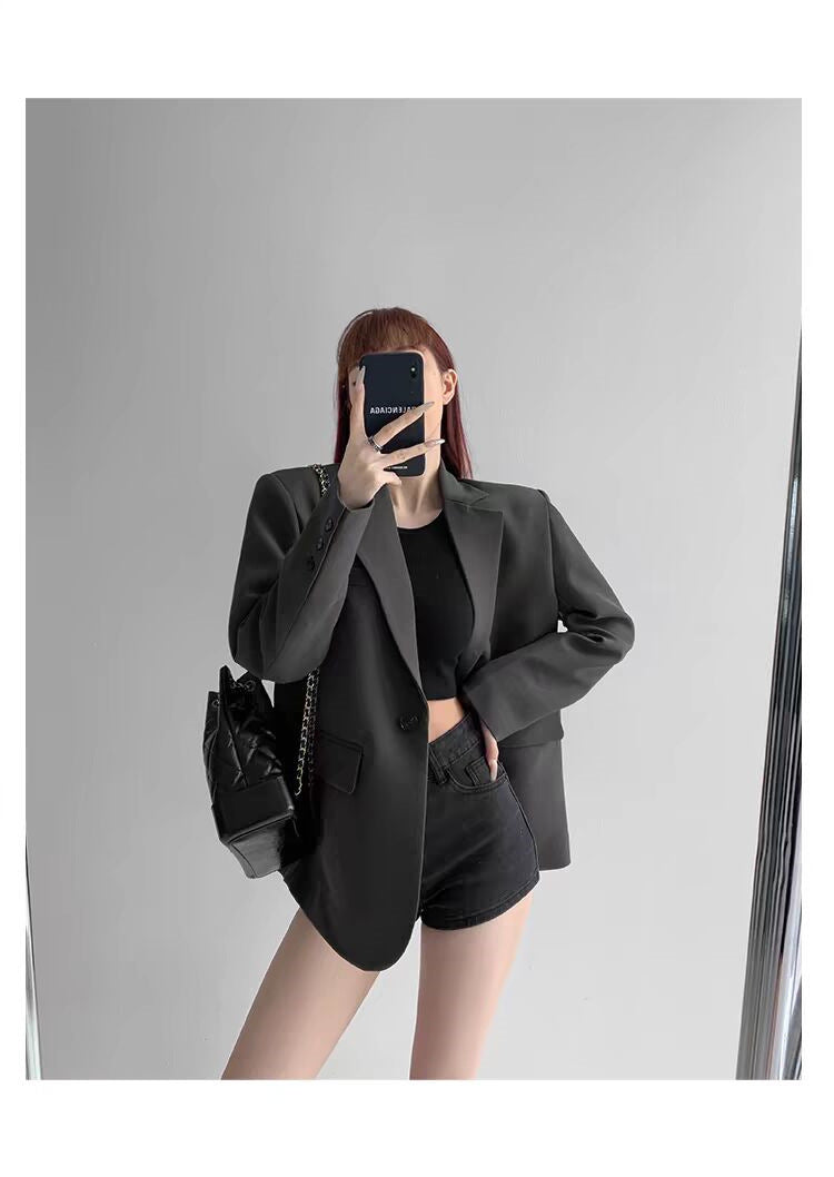 Light Luxury Small Suit for Women, 2026 Spring New Style, Gray Commuter Suit, Niche Design, Elegant Jacket