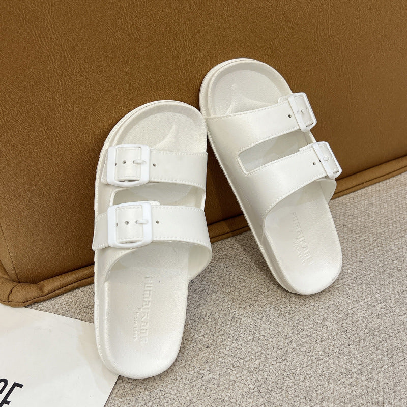 Summer Slippers for Men and Women Wear Soft Bottom Non-slip One-word Trash Popular Fashion All-match Beach Men's Slippers