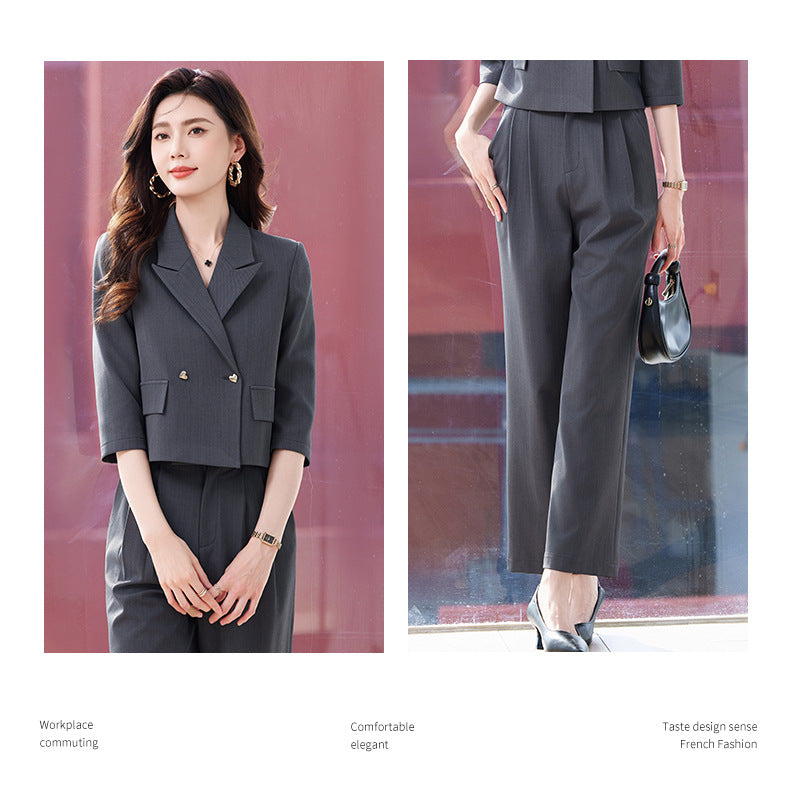 High-End Age-Reducing Business Attire, Petite Suit, Stylish, Casual, Slimming and Taller, Short Suit and Pants