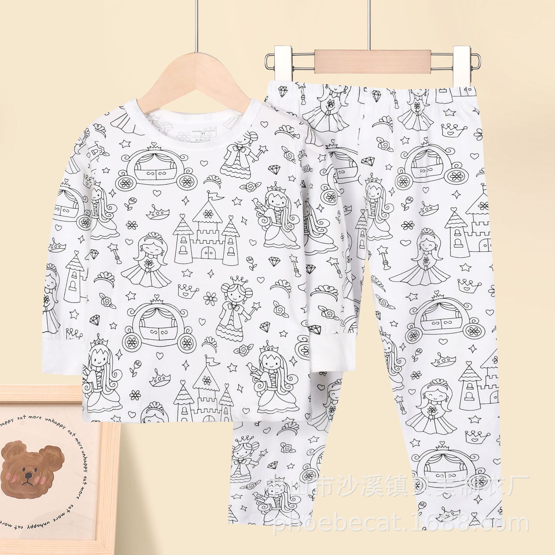 Foreign Trade Independent Stand Pull-Up Cotton Girls Sketch Coloring Comfortable Kidsren's Set Fun DIY Hand-Painted Class a Graffiti