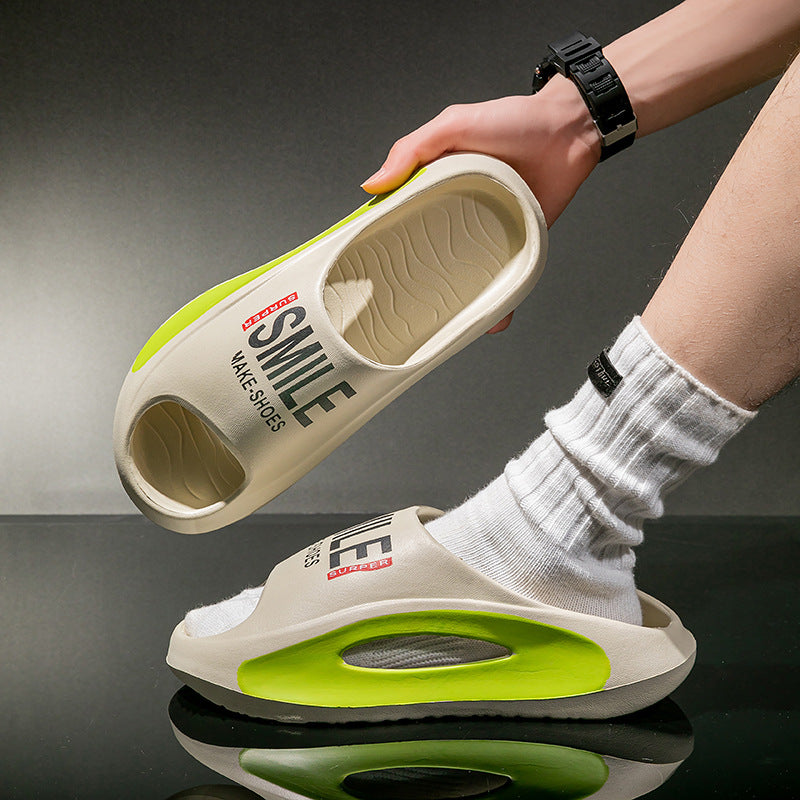 Sandals and slippers women's thick-soled poop-feeling platform shoes indoor and outdoor wear couples cross-border fashion versatile sports men's slippers