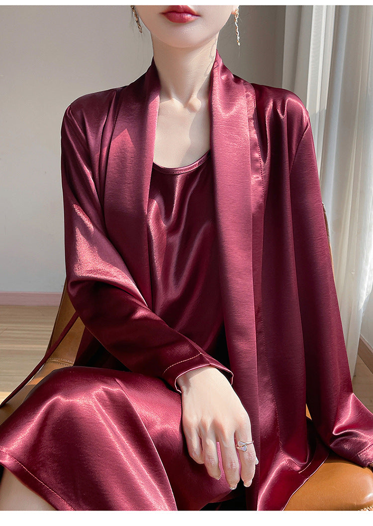 Gilt Satin Fashionable High-end Thin Jacket Spring Summer Autumn Commuter Buckle-free Suit Jacket Women's 2025 New