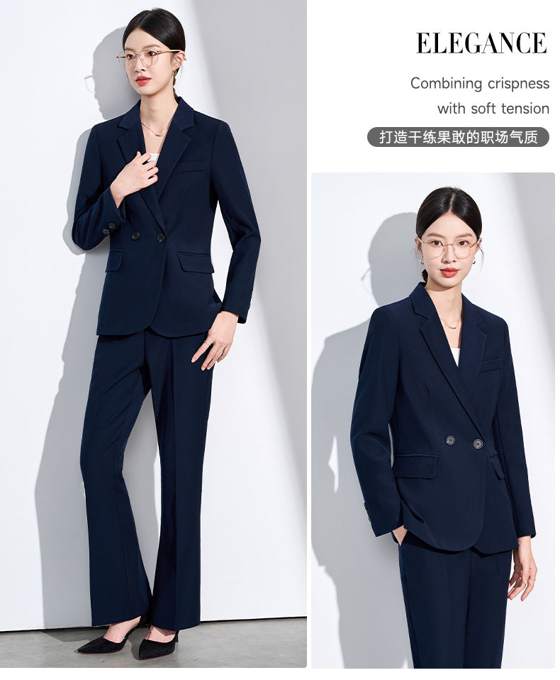 Blue Suit Suit for Women Spring & Fall New Style College Student Interview Classy Professional Formal Wear Small Suit Jacket Work Clothes