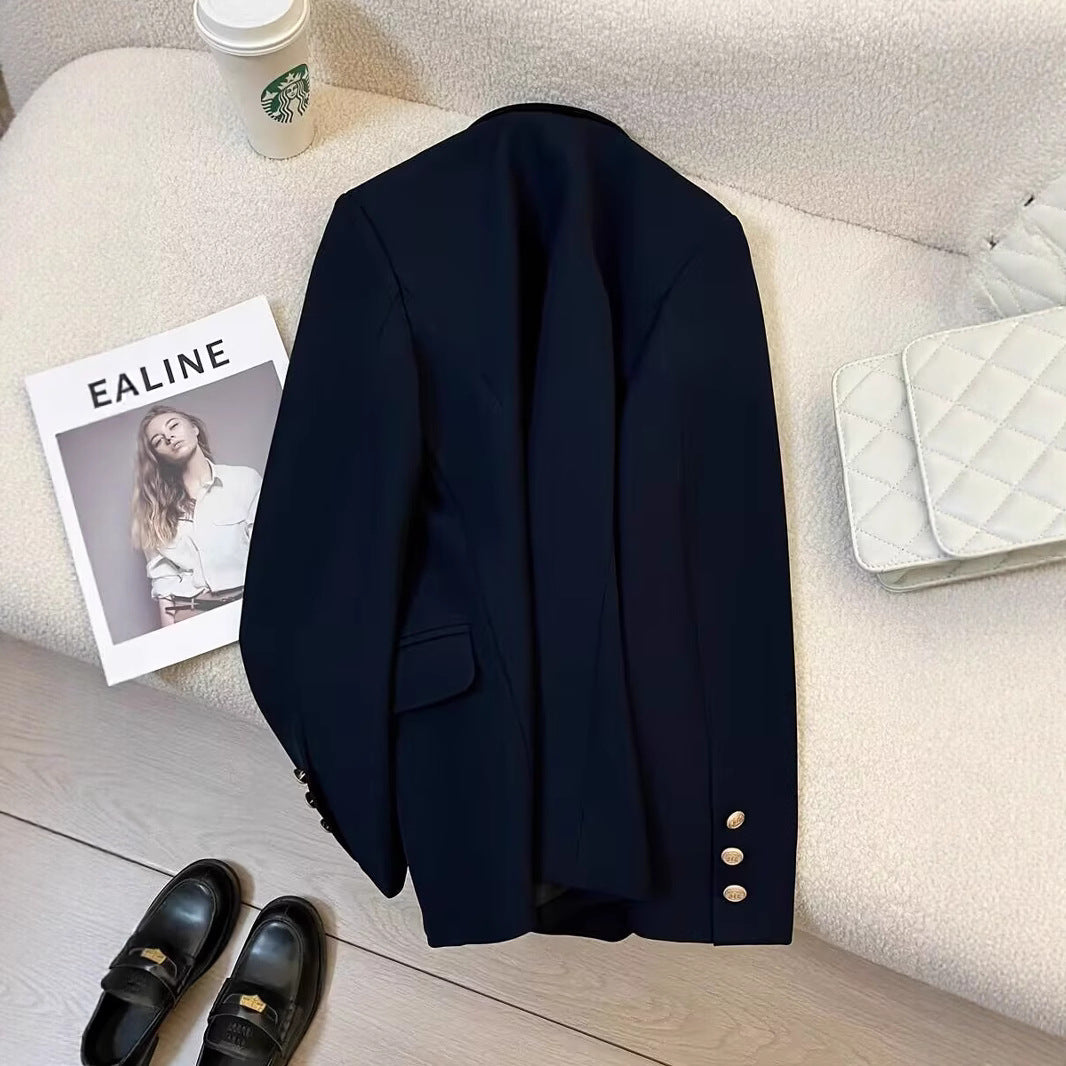 Women's Blazer 2026 Spring and Autumn New Japanese Style School Uniform Badge Burgundy Small Blazer Jacket for Women