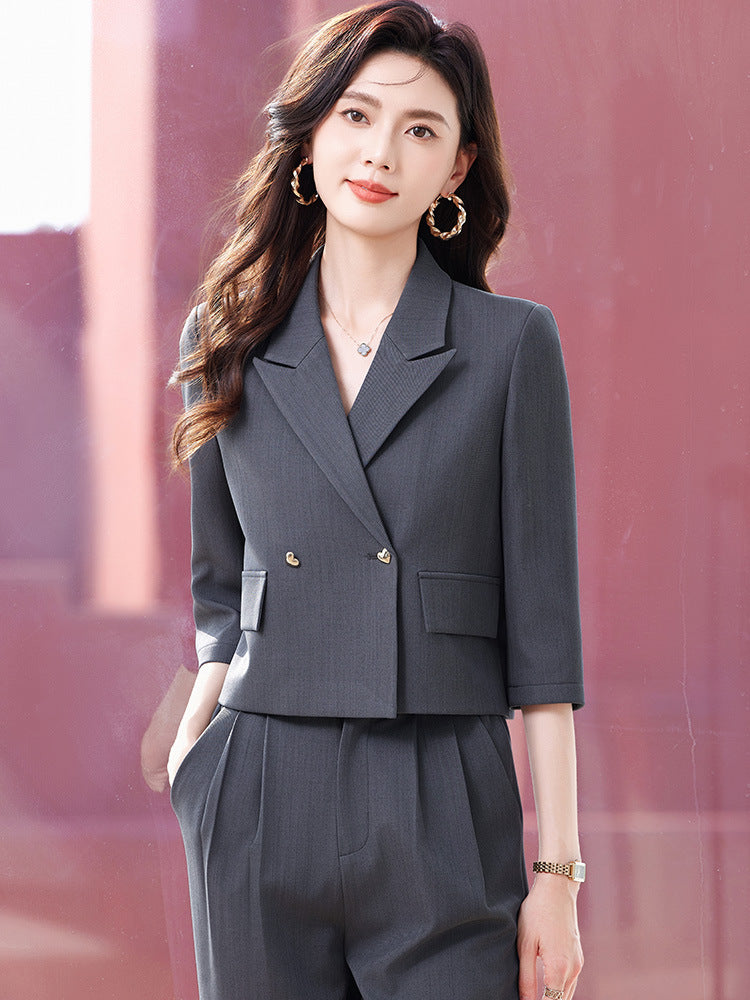 High-End Age-Reducing Business Attire, Petite Suit, Stylish, Casual, Slimming and Taller, Short Suit and Pants