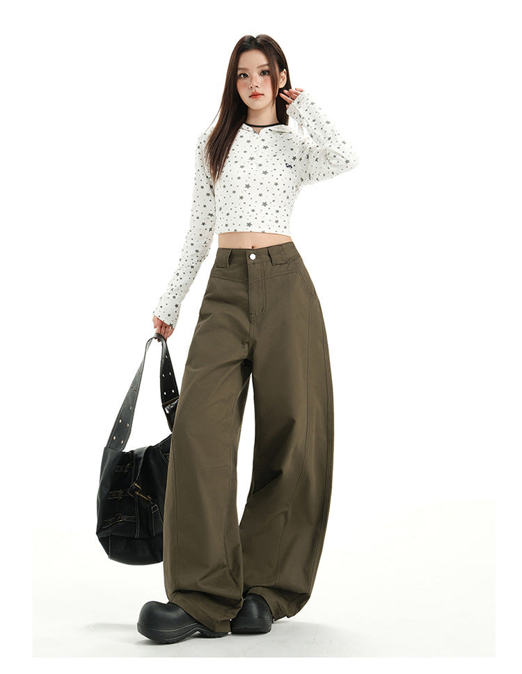 Raccoon House # Wizard of oz 2025 Early Autumn New Fashion High-Waisted Casual Versatile Cargo Pants Women's Casual Jeans