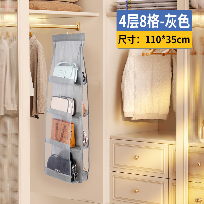 Bag Storage Hanging Bag, Wardrobe Wall-Mounted Fabric Storage Bag, Double-Sided Dormitory Storage Rack, Wall-Mounted