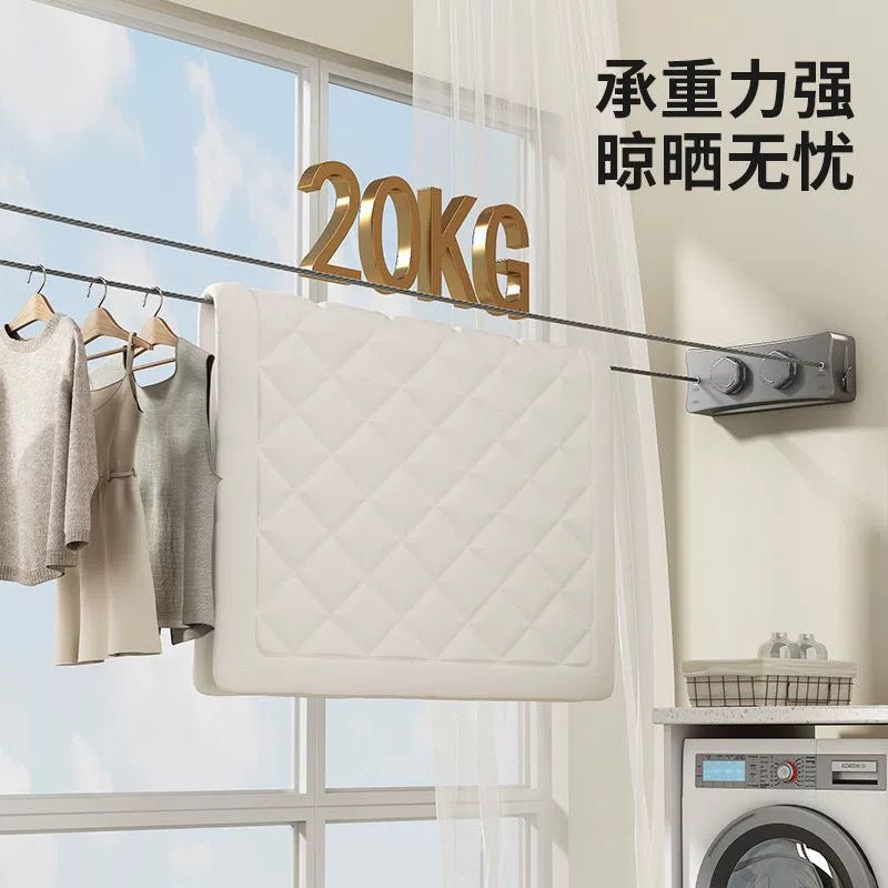 Invisible Clothesline Indoor Punch-Free Balcony Invisible Retractable Clothes Drying Artifact Bathroom Clothes Drying Rack Wire Rope