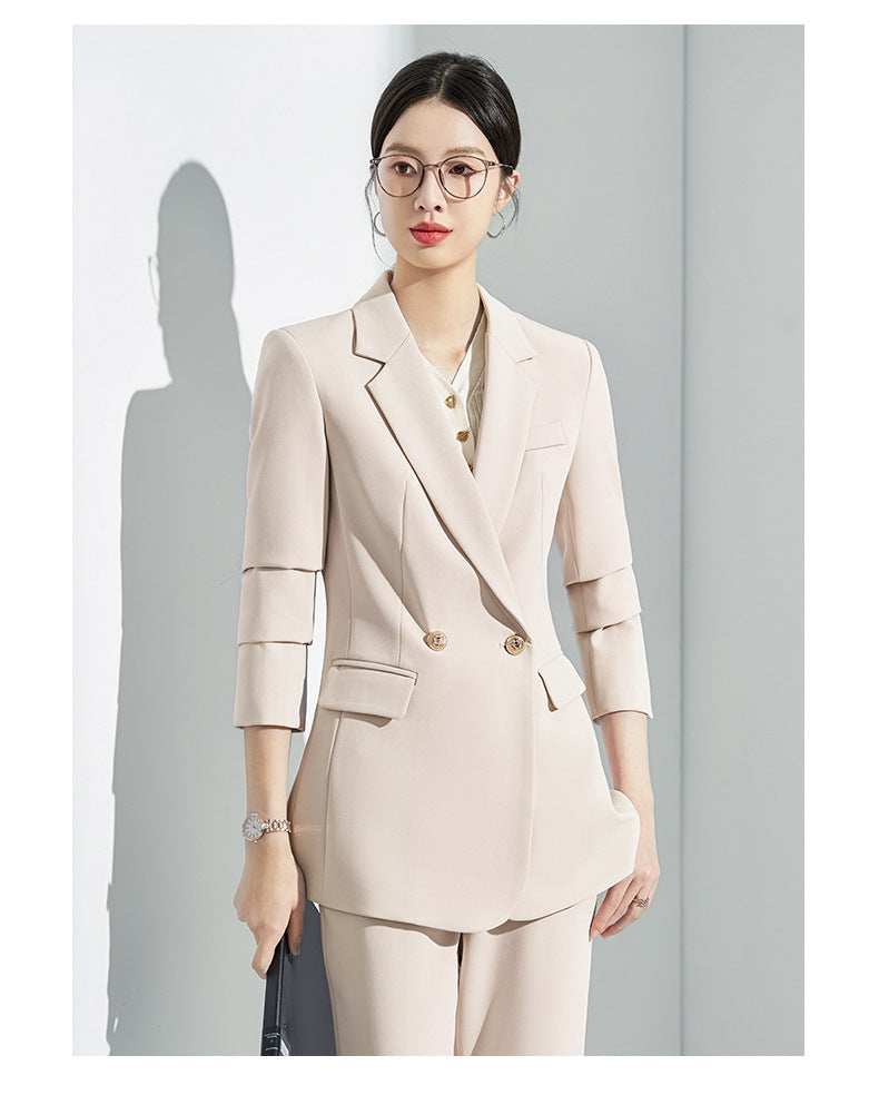 Gray Suit Women's Formal Wear 2025 New Spring & Fall Small High-End Elegant Professional Suit Work Clothes