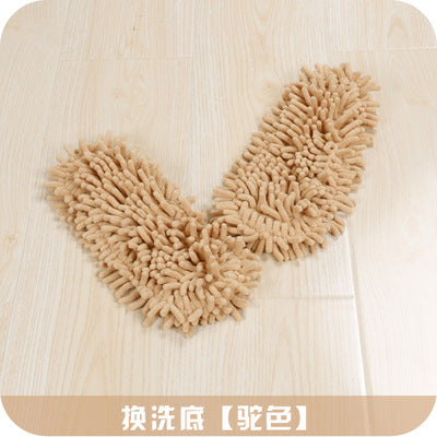 Chenille Lazy Supplies Removable and Washable Cleaning Winter Floor Slippers Floor Mopping and Cleaning Slippers Base 1 Pair
