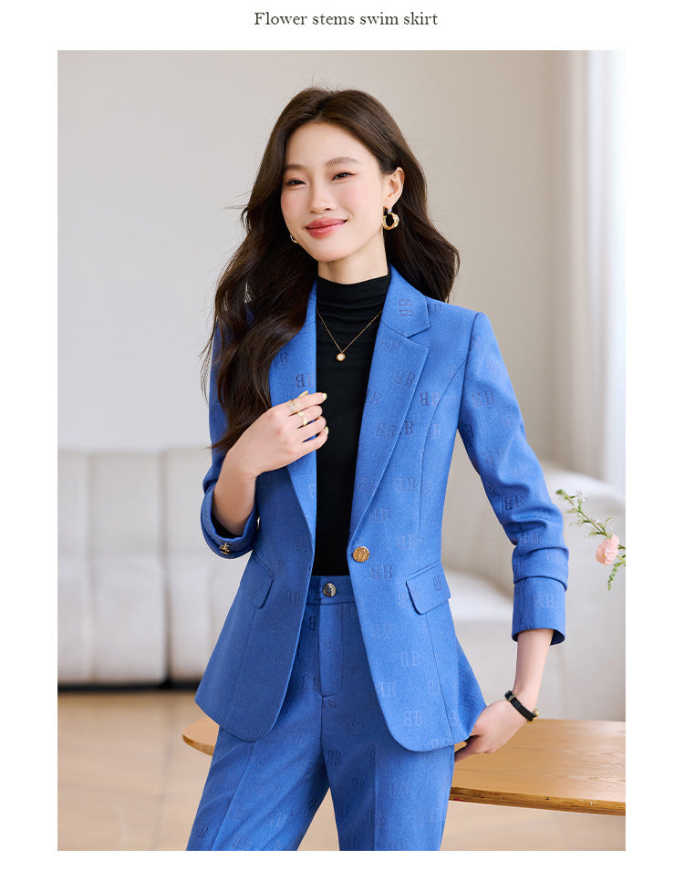 High-End Fashion Letter Printed Suit Suit for Women Spring & Fall 2025 New Design Exquisite Suit Two-Piece Set