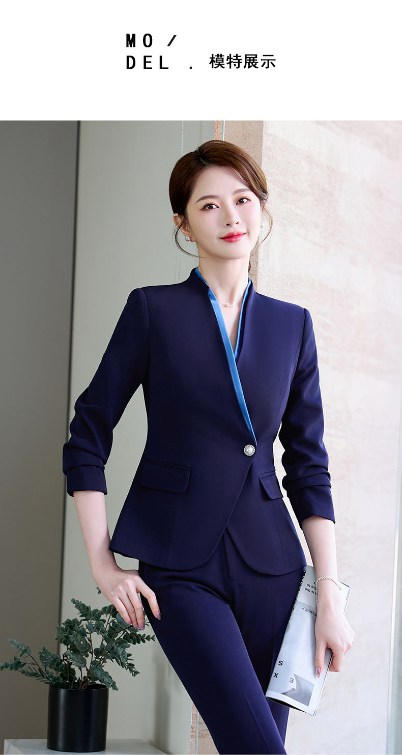 Cross-Border High-End Stewardess Uniforms, Hotel Front Desk Reception Work Clothes, Housekeeping Sales Department Sales Professional Attire Suits for Women