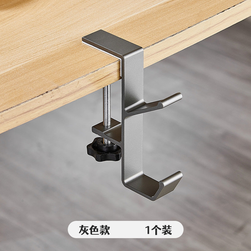Foldable Tableside Hook, Simple Space Aluminum Hook, Desktop Storage and Organization Hook, Creative Deskside Hook for Students