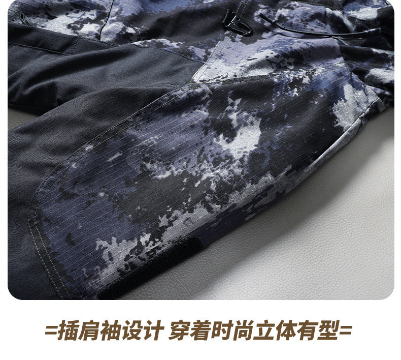 Autumn and Winter Tactical Camouflage Cotton Jacket Men's Cotton Jacket Jacket Cotton Jacket Hooded Jacket Thickeneded Work Clothes Outdoor