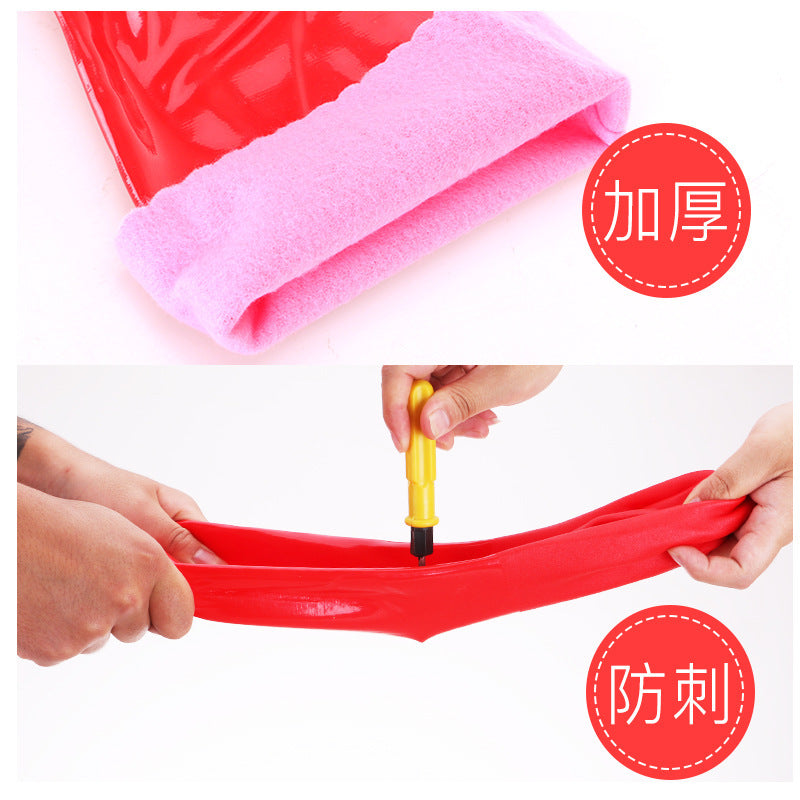 Extra Long, Fleece-Lined, Warm Winter Household Gloves for Kitchen, Dishwashing, Laundry, Cleaning, Puncture-Resistant, All-In-One Fleece Household Gloves