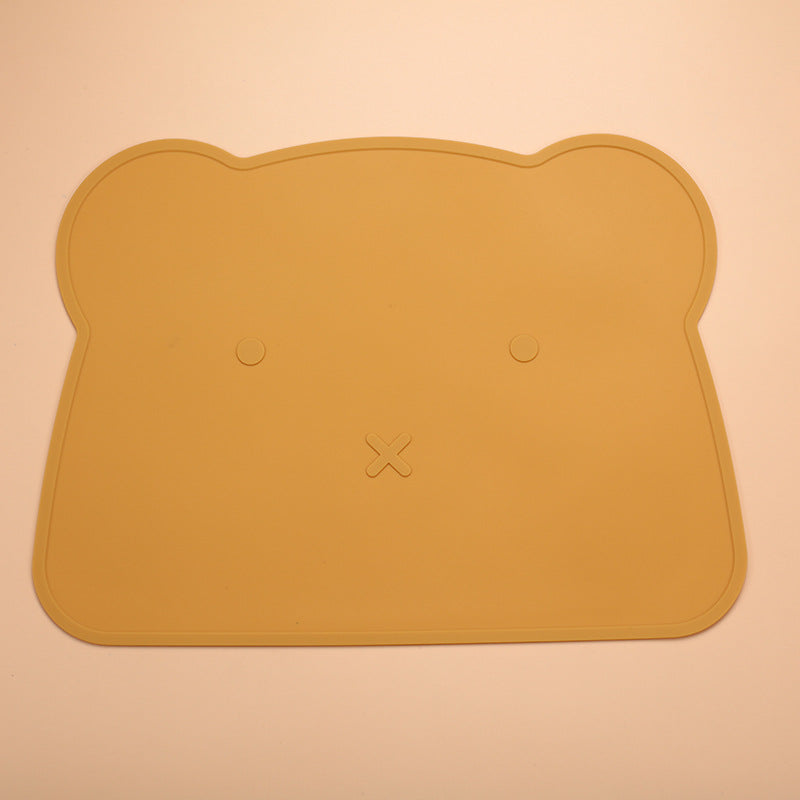 Free Shipping Baby Food Supplemented Training Dinner Plate Children's Bear Suction Bowl Food Grade Drop-resistant Baby Bear Silicone Dinner Plate