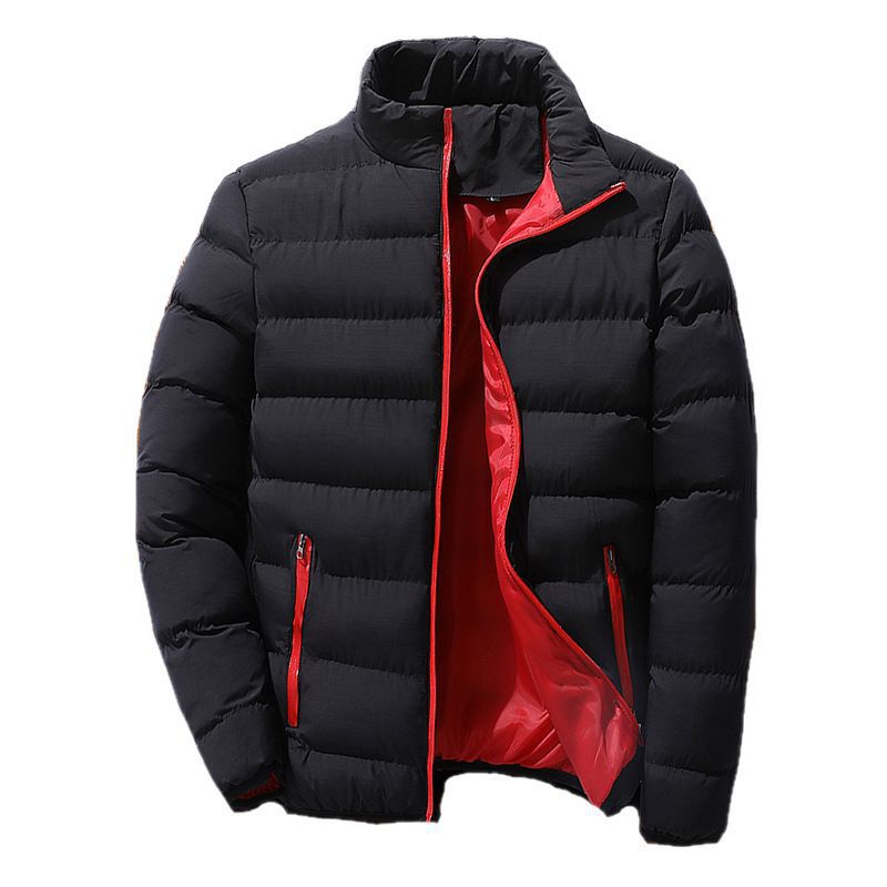 Men's Winter Thickened Sports Stand Collar Cardigan Outdoor Cotton Jacket Casual Coat Fashion Warm Cotton Top Trendy