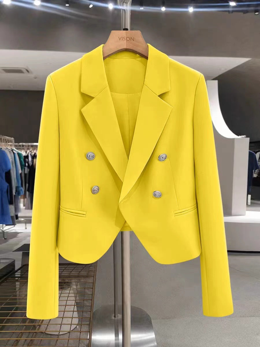 Small Suit Jacket Women's 2025 New Spring and Autumn Casual Korean Style Design Sense Black Small Suit Outside Cross-border