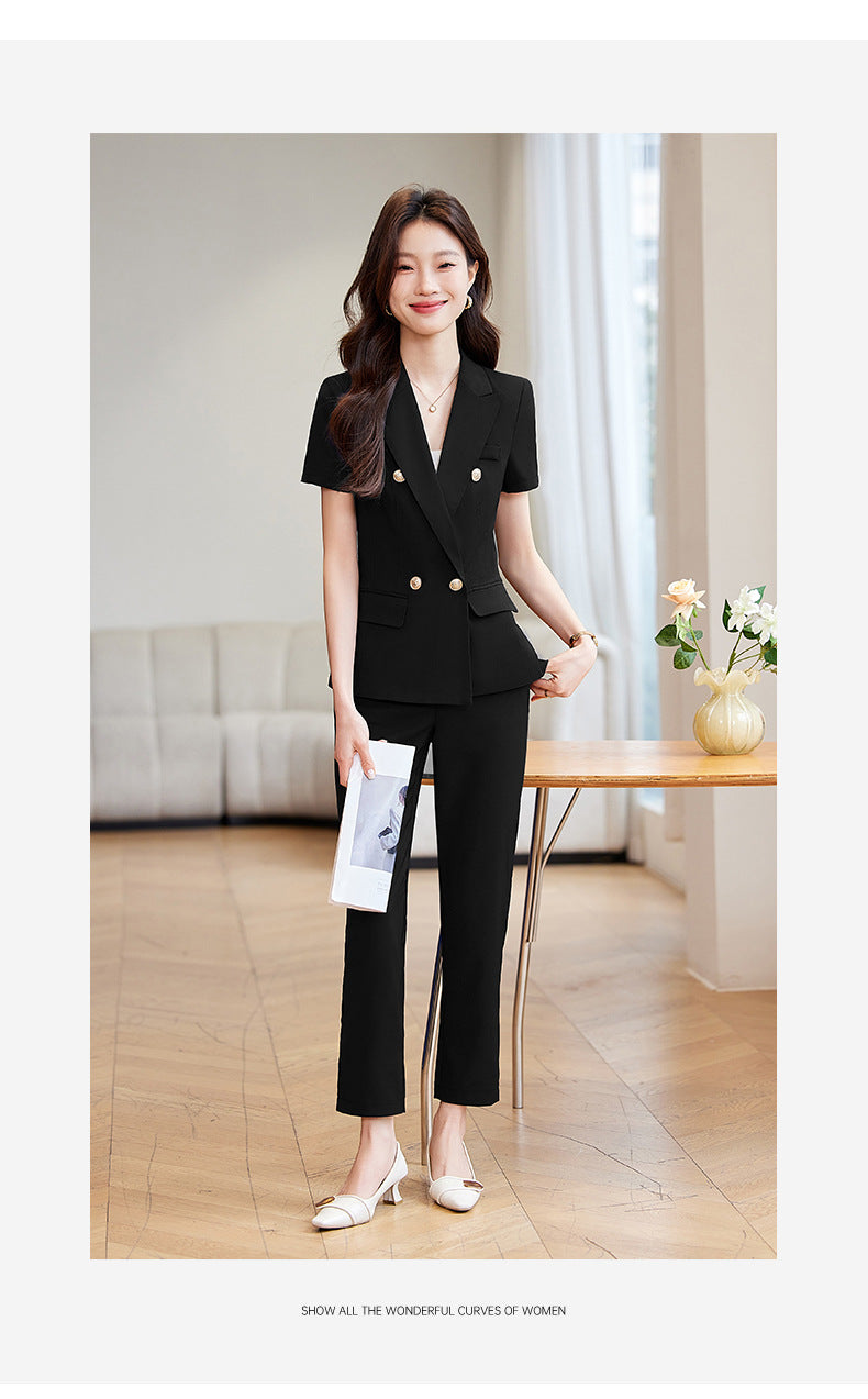 Black Slim Business Suit suit Jacket Female Student Civil Servant Interview Hotel Manager Dress Overalls
