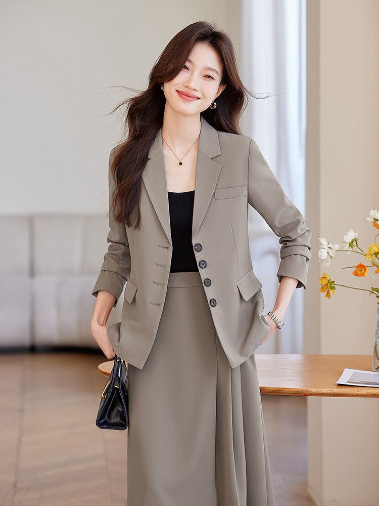 Cross-Border Women's Blazer Formal Wear Women's Suit Professional Teaching and Art Exam Attire High-End College Student Interview Suit