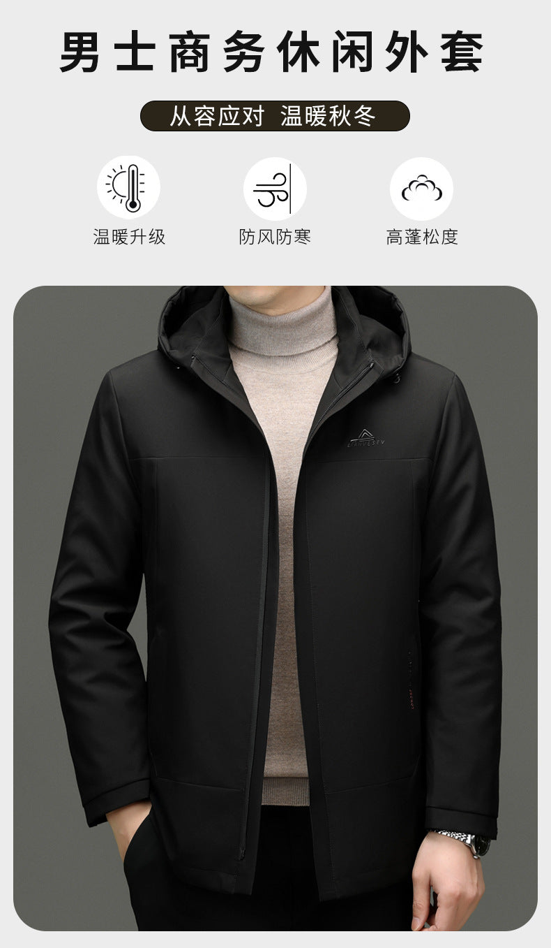 2024 Winter fleece-lined Thickened Cotton Coat Men's Middle-aged and Elderly Dad Hat with Removable Inner Liner Warm Cotton Coat