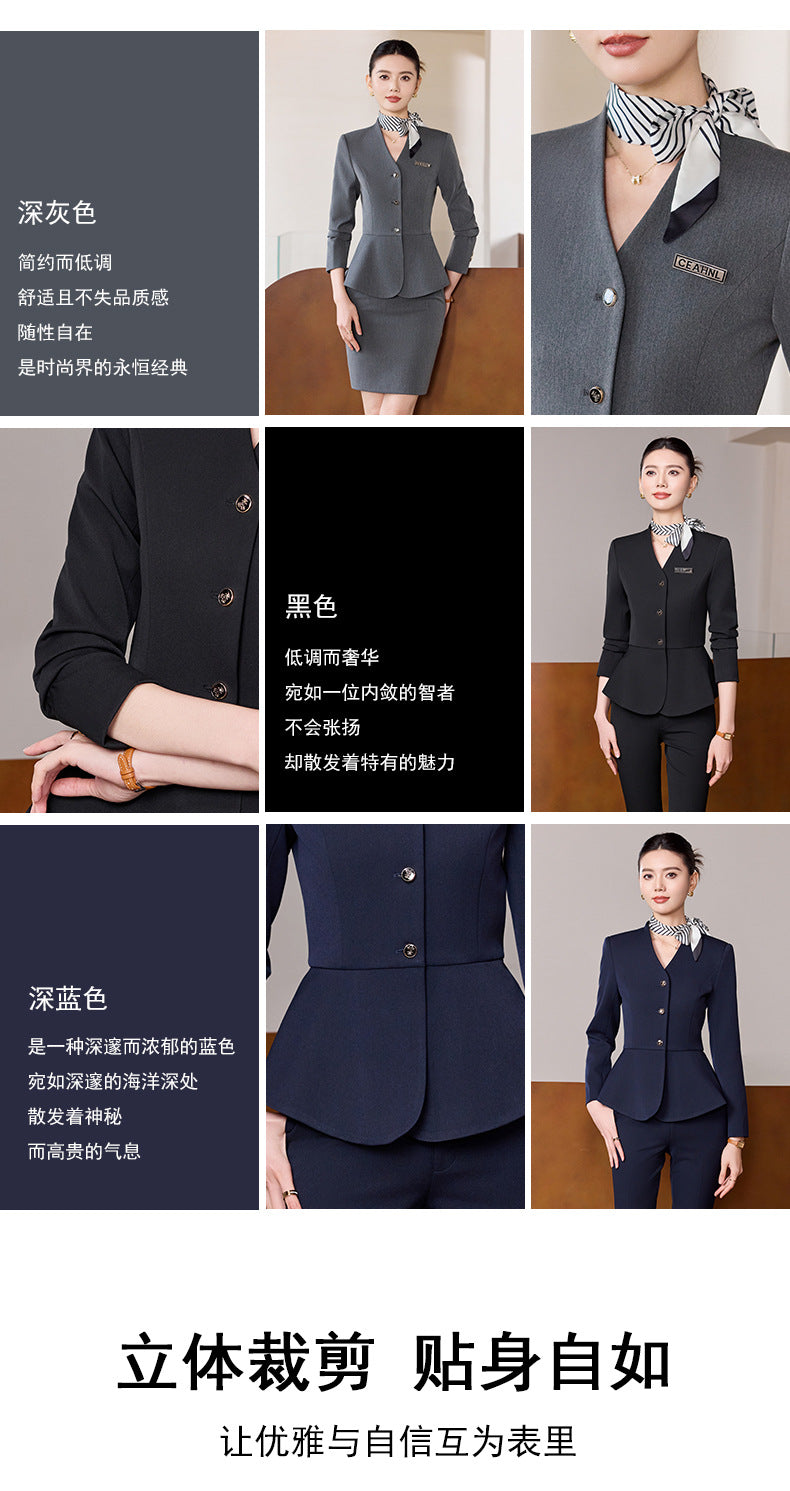 Dark Blue Suit Suit for Women 2025 Autumn and Winter New Professional Formal Wear Fashionable Workwear Jewelry Store Work Clothes