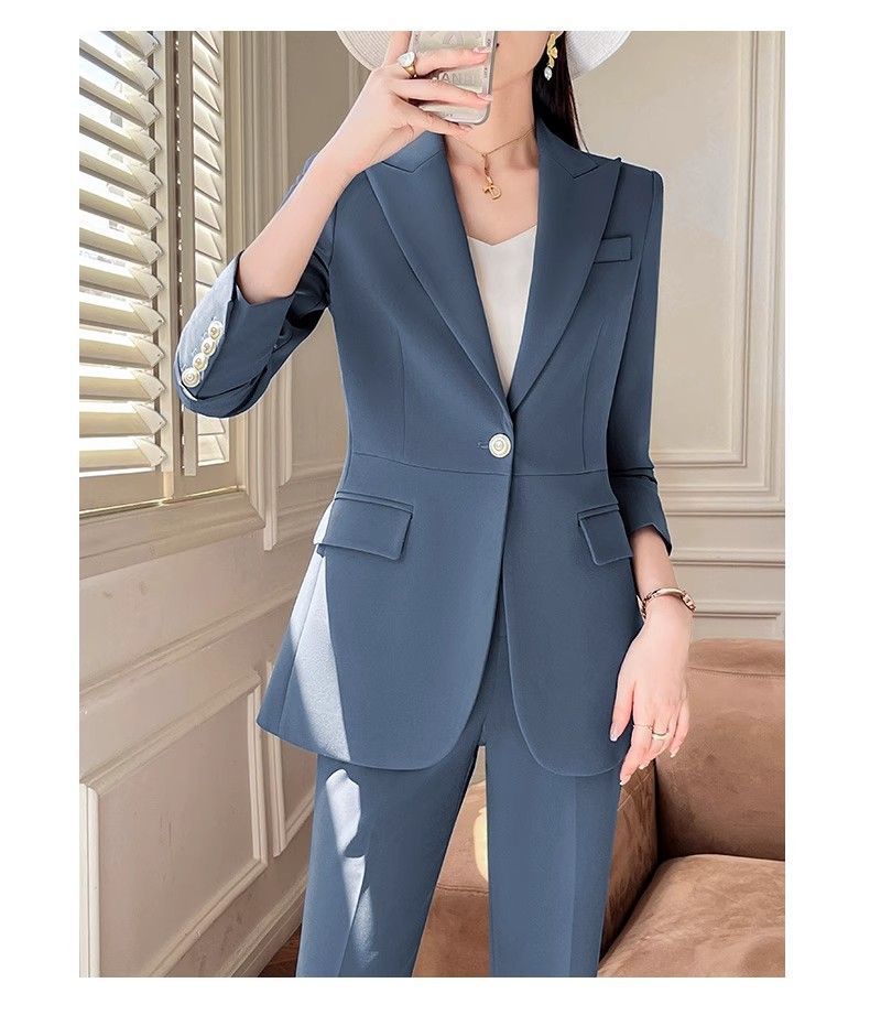 Fashionable Ancora Red Suit Suit Women's 2025 Autumn New Commuting Professional Work Clothes Slim Suit Two-Piece Set