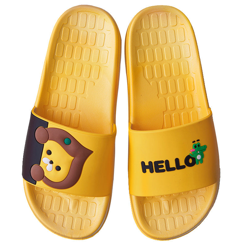 Home Slippers Women's Indoor Bathroom Non-slip Sandals Summer Household Thick-soled Sandals Couple's Cute Outwear Slides