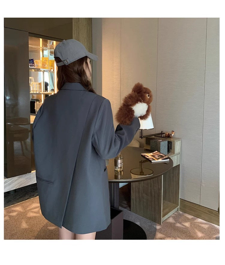 Gray Suit Jacket for Women Spring & Fall 2025 New Spring High-End Casual Small Korean Style Design Suit