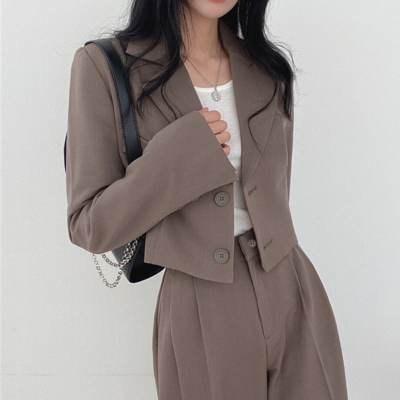 Autumn 2022 New khaki Small Suit Jacket Women's High Sense Small Temperament Commuter Suit suit