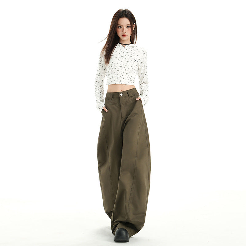Raccoon House # Wizard of oz 2025 Early Autumn New Fashion High-Waisted Casual Versatile Cargo Pants Women's Casual Jeans