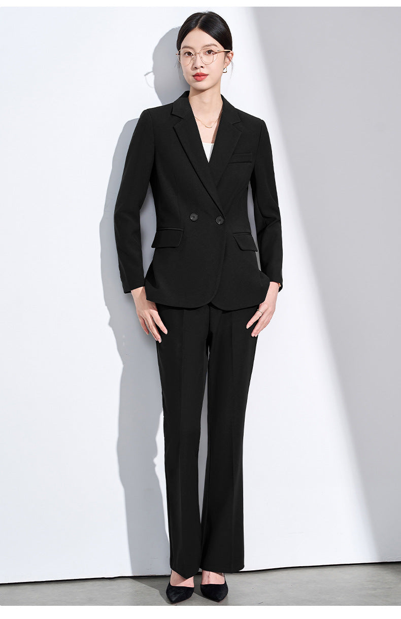Blue Suit Suit for Women Spring & Fall New Style College Student Interview Classy Professional Formal Wear Small Suit Jacket Work Clothes