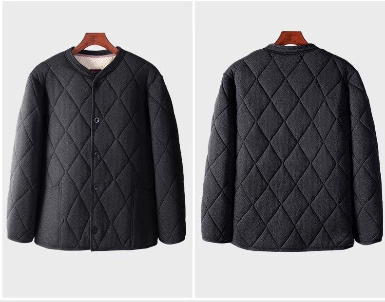 Old People's Cotton-padded Coat fleece-lined Thickened Dad's Cotton-padded Coat Grandpa Lamb Velvet Warm Cotton-padded Coat Home Loose Small Cotton-padded Coat