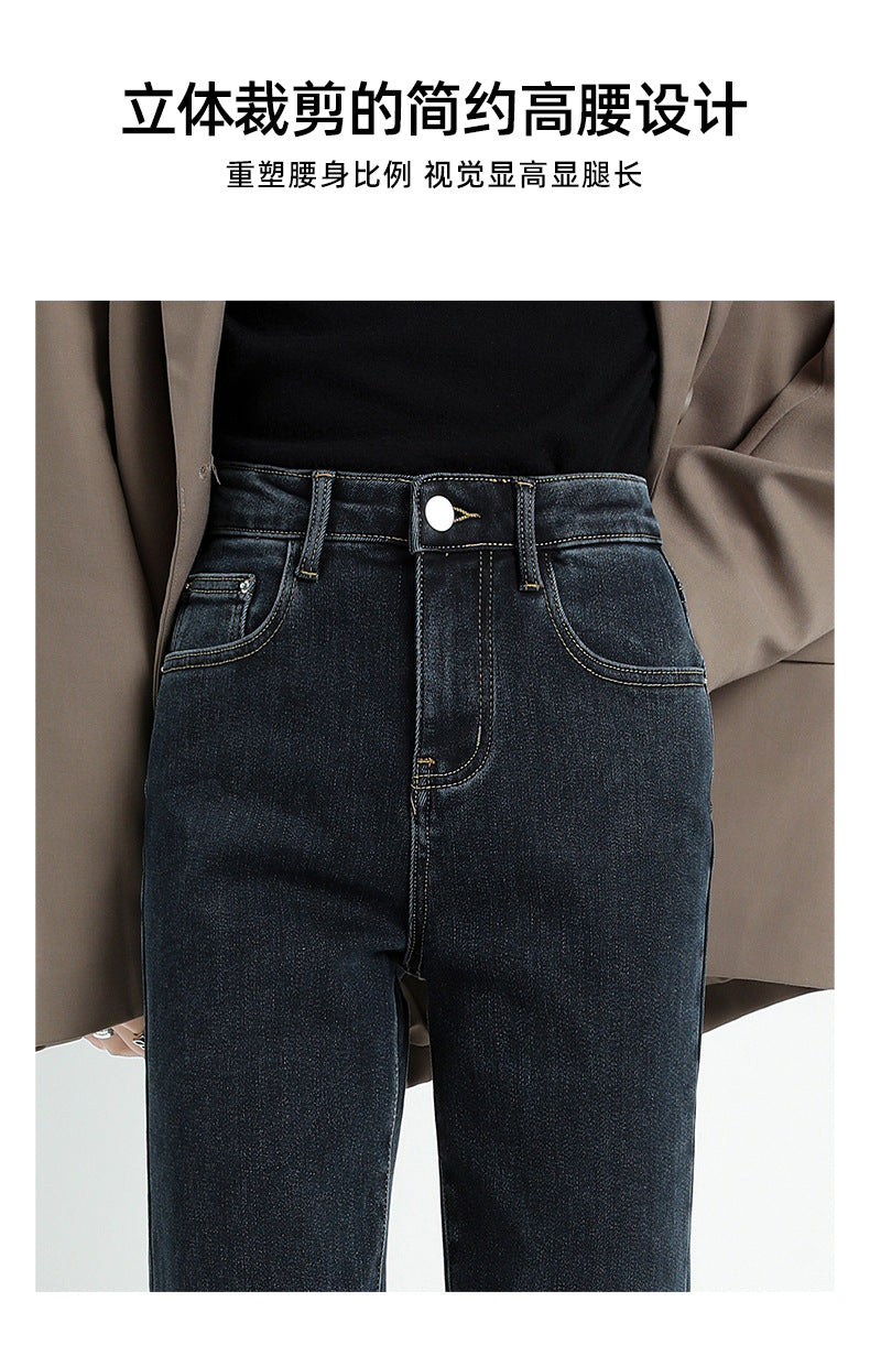 Women's Cropped Cigarette Pants 2026 New Autumn High-Waisted Slim-Fit Stretchy Skin-Friendly Comfortable Baguette Narrow Straight-Leg Pants