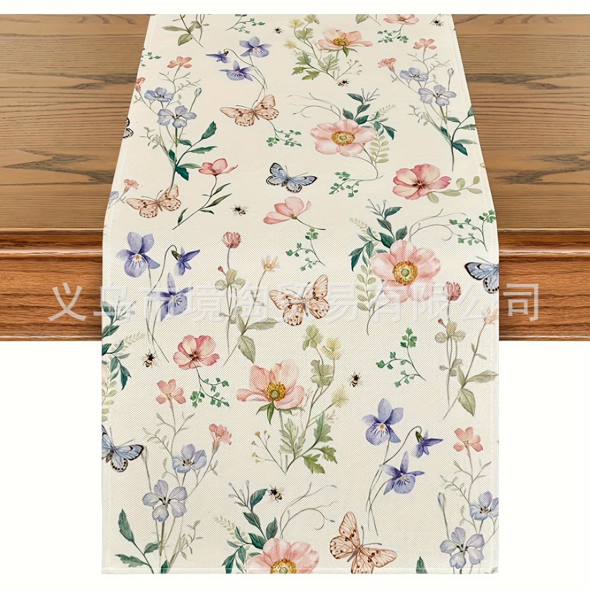 Linen Table Runner Pastoral Flower Lemon Summer Home Dining Table Outdoor Decoration Printed Tablecloth Table Runner