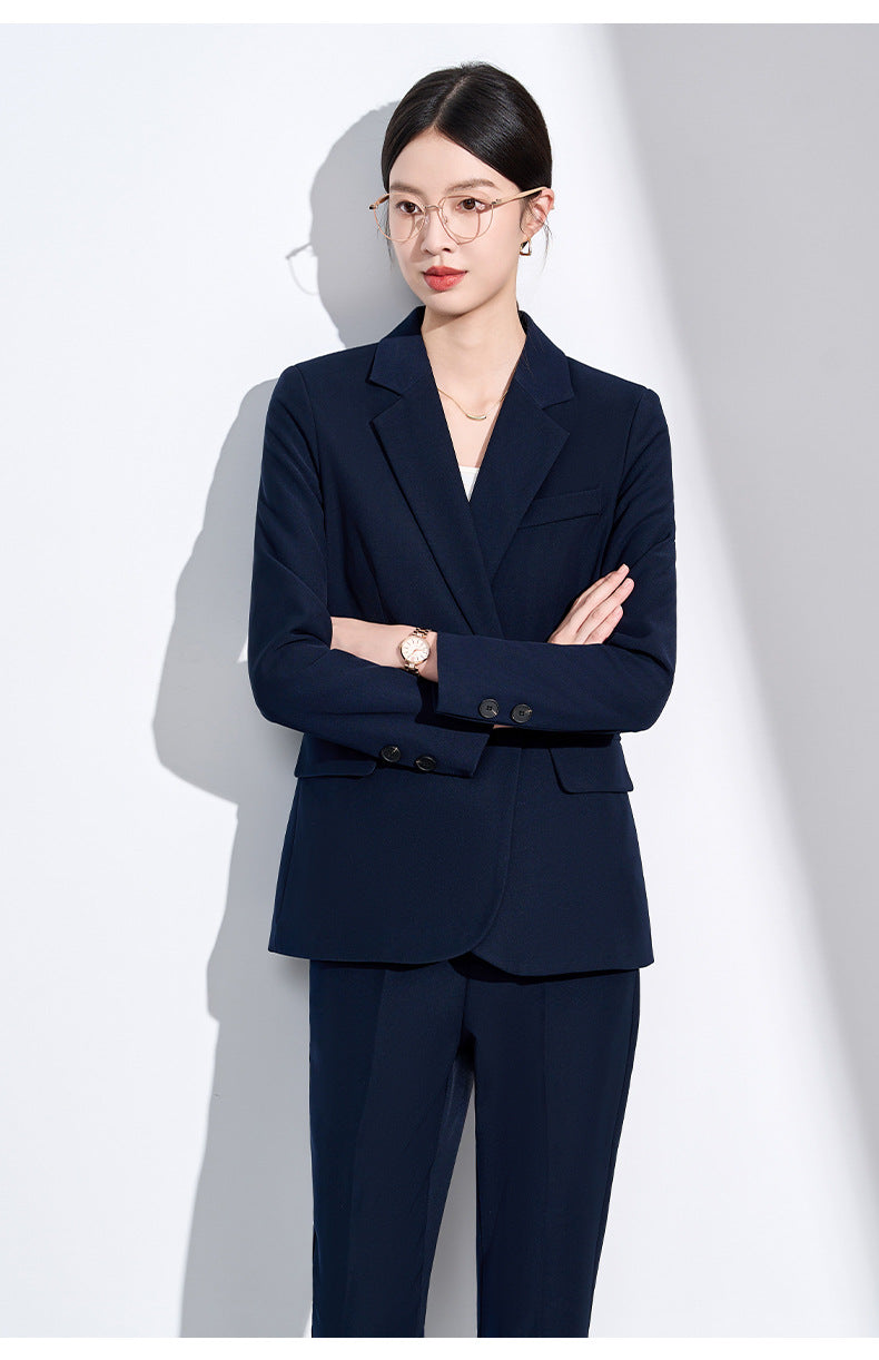 Blue Suit Suit for Women Spring & Fall New Style College Student Interview Classy Professional Formal Wear Small Suit Jacket Work Clothes