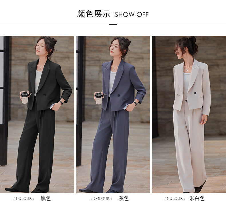 Cross-Border Gray Short Blazer for Women, New Spring and Autumn Style, Petite Professional Casual Workwear Suit