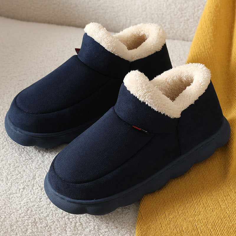 high quality Bag Heel Cotton Shoes Men's Winter Home Room Interior Velvet Warm Non-slip Suede Thick Sole Cotton Shoes for the Elderly