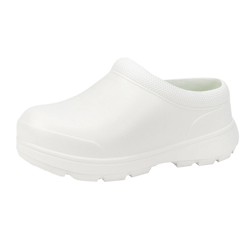 Breathable Non-Slip Waterproof and Oil-Proof Kitchen Shoes Men's Catering Work Shoes Couples Trendyy Casual Eva Non-Porous Hole Shoes