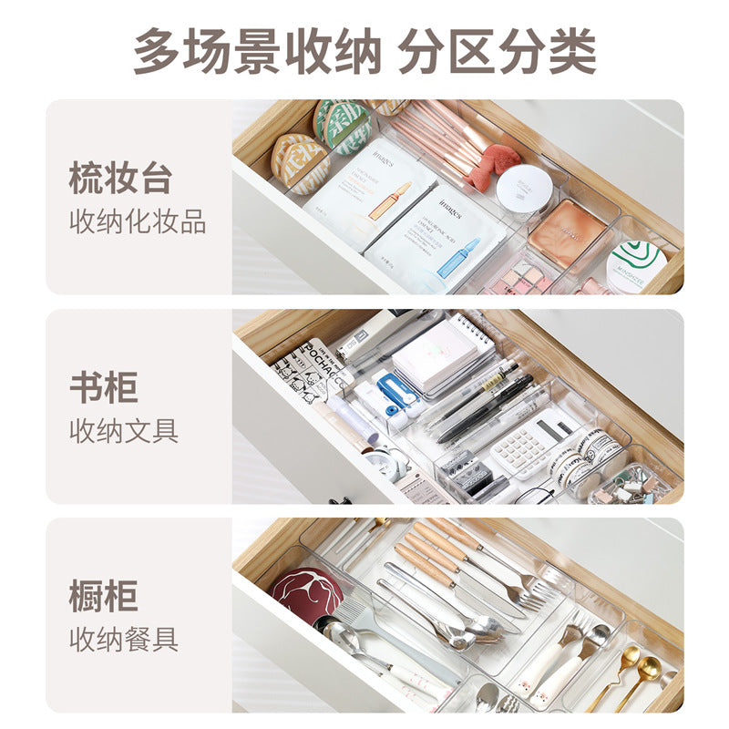 Retractable Drawer Storage Box with Built-In Divider Box for Chopsticks, Cutlery, Cutlery, Compartment Storage Box, Cosmetics Organizer Box