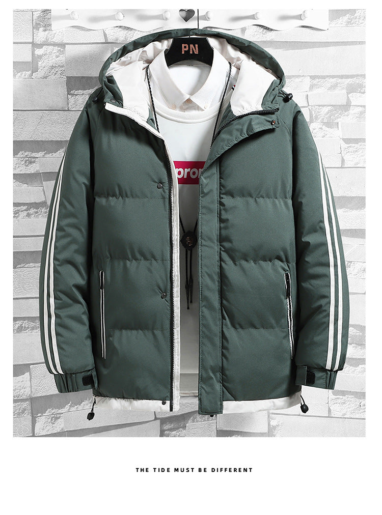 Cross-border New Winter Down Cotton-padded Jacket Young and Middle-aged Men's Thickened Warm Cotton-padded Jacket Hooded Cotton-padded Jacket Men's Clothing
