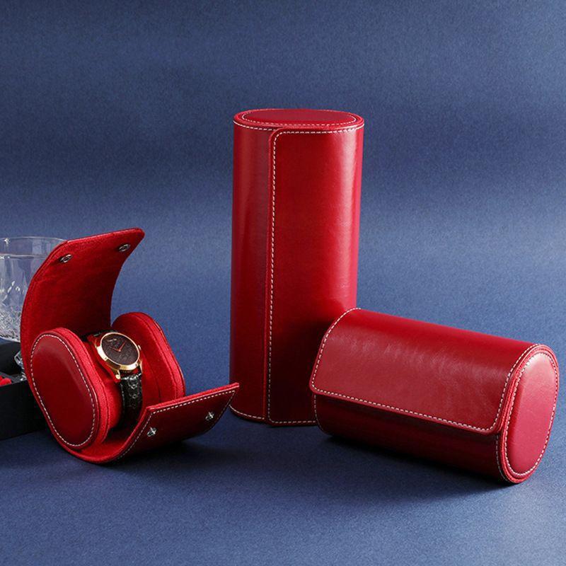 2025 Cross-Border Portable 1-Digit 2-Digit 3-Digit Watch Box Pu Leather Watch Storage Box Packaging Box Wholesale