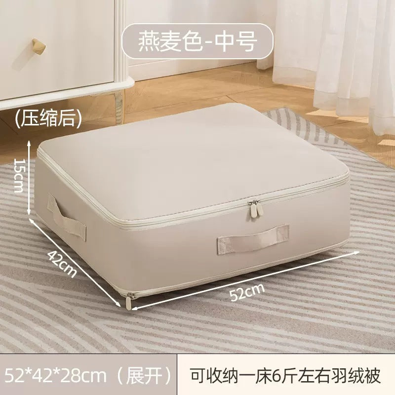 Quilt Storage Bag, Vacuum Compression Bag for Wardrobe, Holds down Jackets, Quilts, Clothes, No Need for Air Extraction, Large Capacity