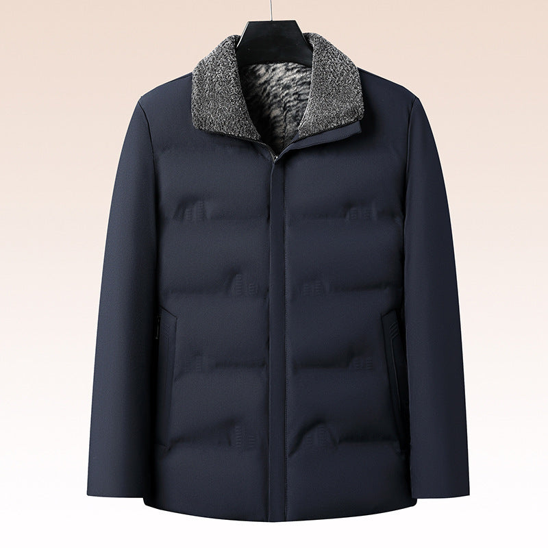 Middle-Aged and Elderly Men's Winter Cotton-Padded Jackets, Dad's Velvet Thickeneded Jackets, Elderly Grandpa's Cotton-Padded Jackets, Loose Grandpa's Cotton-Padded Jackets