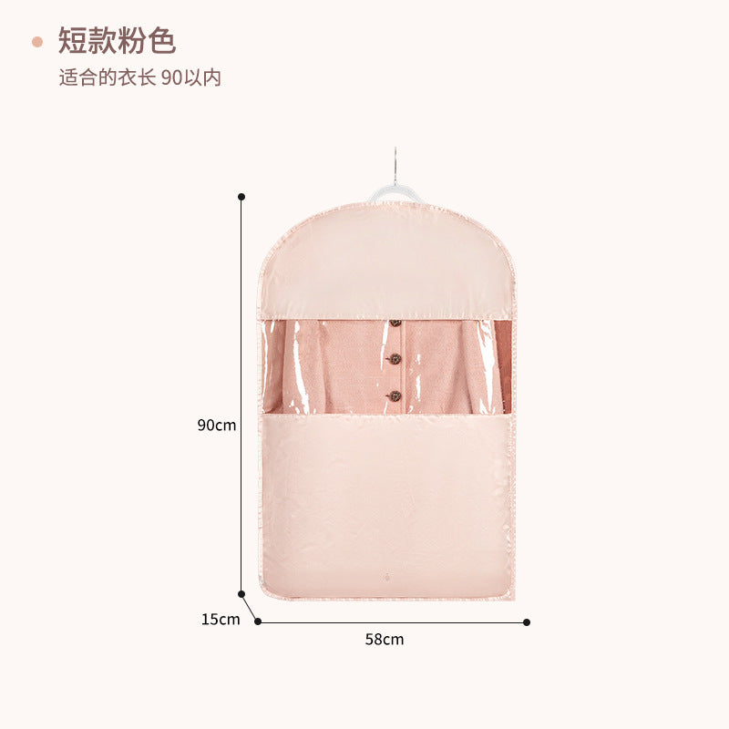 Satin Hanging Bag Compressible Clothes Dust Cover Storage Dust Bag Transparent Hanging Down Jacket Dust Cover